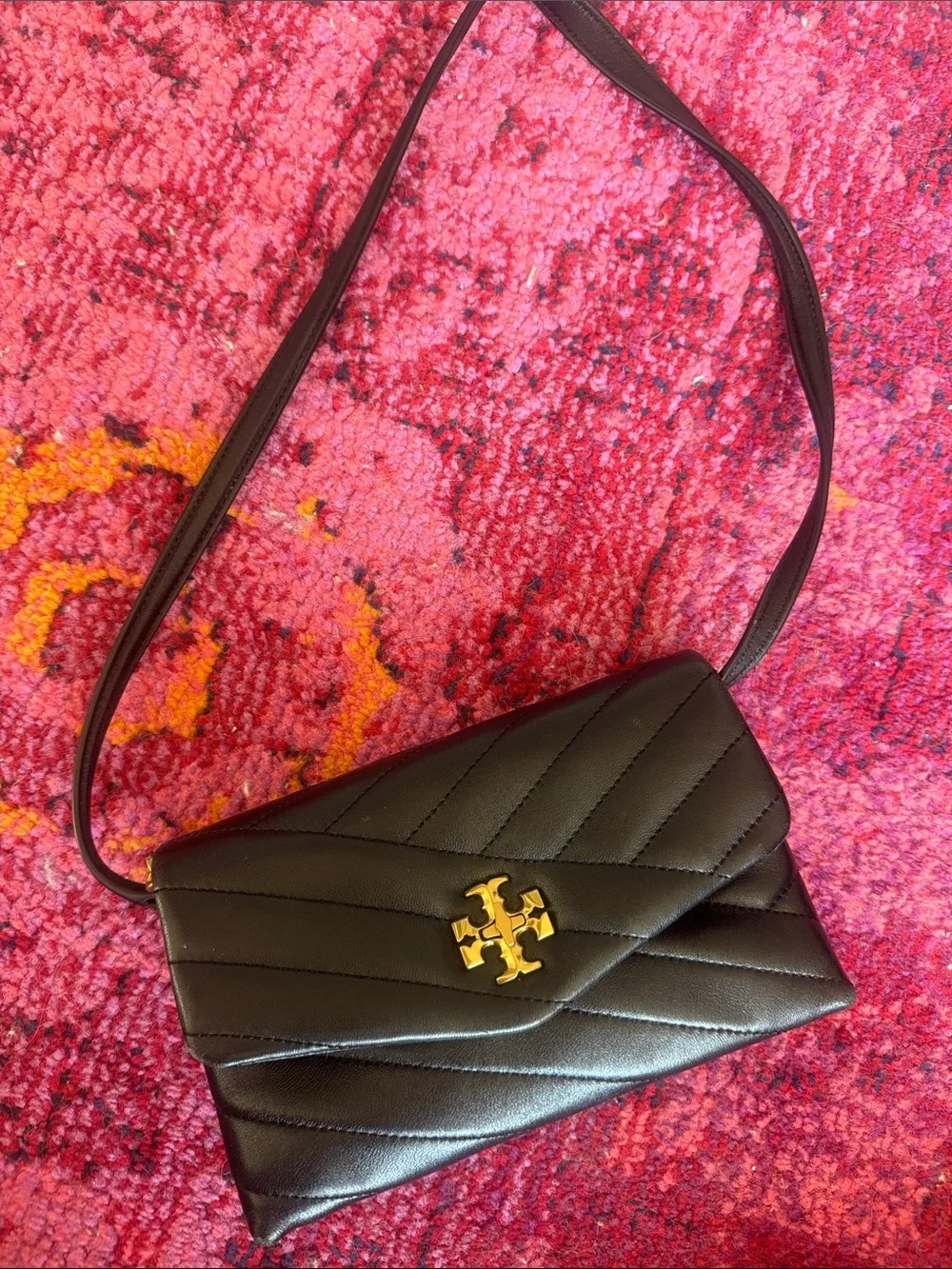 Tory Burch Black Kira Chevron Bag